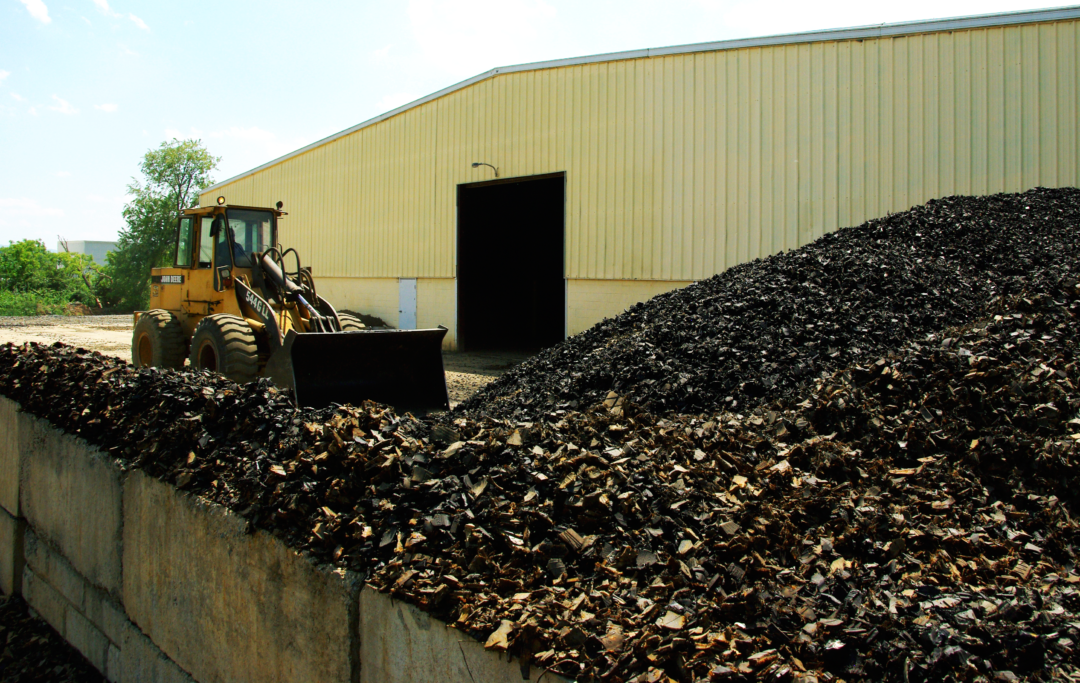 A picture of Tire Derived Aggregrate produced by Patriot Recycling.